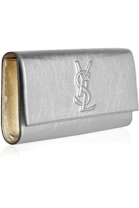 ysl silver|white ysl clutch.